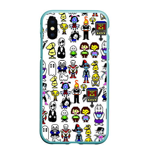 Чехол iPhone XS Max матовый UNDERTALE / 3D-Мятный – фото 1