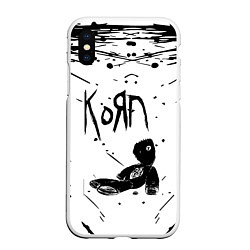 Чехол iPhone XS Max матовый Korn, цвет: 3D-белый