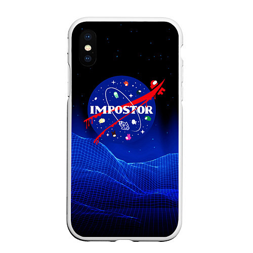 Чехол iPhone XS Max матовый IMPOSTOR NASA / 3D-Белый – фото 1