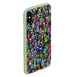 Чехол iPhone XS Max матовый Among Us С Новым Годом!, цвет: 3D-салатовый — фото 2