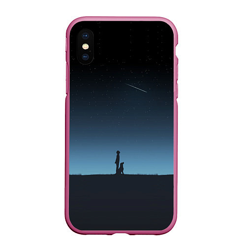 Чехол iPhone XS Max матовый ДРУГ ЧЕЛОВЕКА / 3D-Малиновый – фото 1