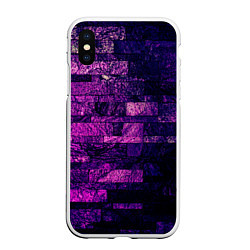 Чехол iPhone XS Max матовый Purple-Wall