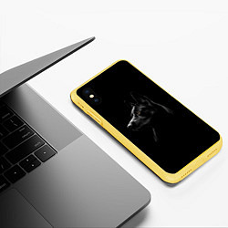 Чехол iPhone XS Max матовый Собака, цвет: 3D-желтый — фото 2