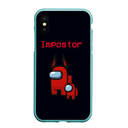 Чехол iPhone XS Max матовый Among us Impostor, цвет: 3D-мятный