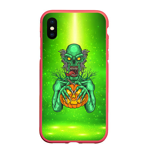Чехол iPhone XS Max матовый Zombie / 3D-Красный – фото 1