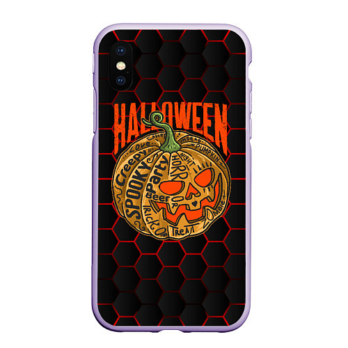 Чехол iPhone XS Max матовый Halloween / 3D-Светло-сиреневый – фото 1