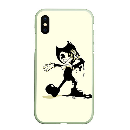 Чехол iPhone XS Max матовый Bendy And The Ink Machine / 3D-Салатовый – фото 1