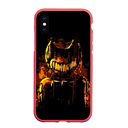 Чехол iPhone XS Max матовый Bendy And The Ink Machine / 3D-Красный – фото 1