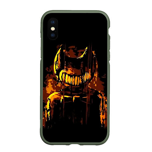 Чехол iPhone XS Max матовый Bendy And The Ink Machine / 3D-Темно-зеленый – фото 1