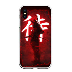 Чехол iPhone XS Max матовый NEON SAMURAI, цвет: 3D-белый