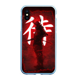 Чехол iPhone XS Max матовый NEON SAMURAI, цвет: 3D-голубой