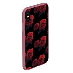 Чехол iPhone XS Max матовый Роза, цвет: 3D-малиновый — фото 2