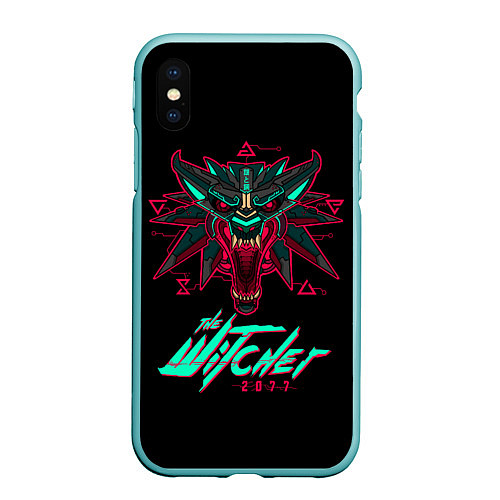 Чехол iPhone XS Max матовый The Witcher 2077 / 3D-Мятный – фото 1