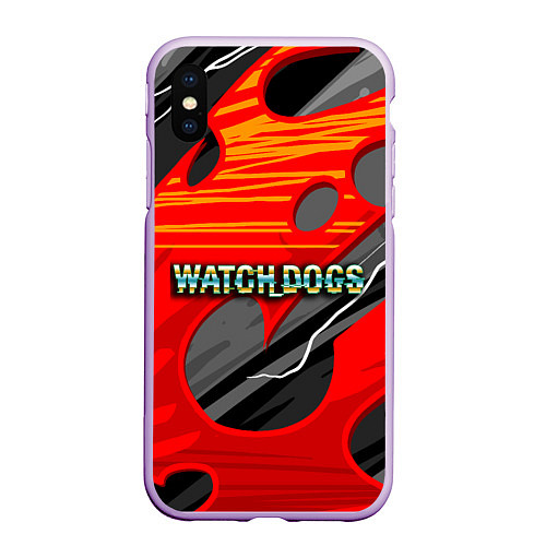 Чехол iPhone XS Max матовый Watch Dogs Recing / 3D-Сиреневый – фото 1