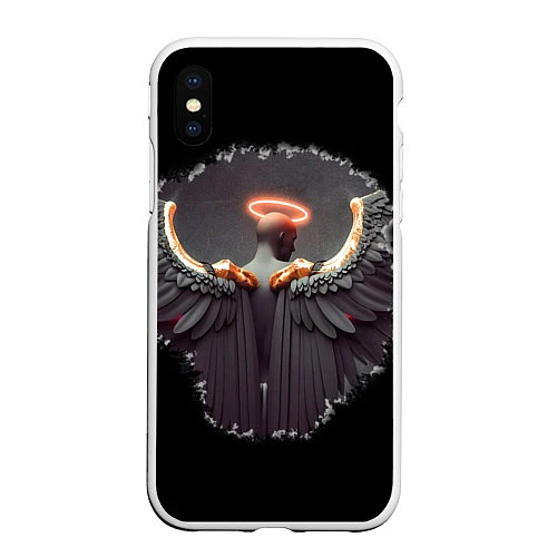 Чехол iPhone XS Max матовый NEON ANGEL / 3D-Белый – фото 1