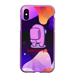 Чехол iPhone XS Max матовый AMONG US IMPOSTOR, цвет: 3D-фиолетовый