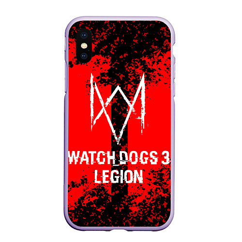 Чехол iPhone XS Max матовый Watch Dogs: Legion / 3D-Светло-сиреневый – фото 1