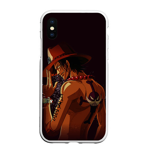 Чехол iPhone XS Max матовый One Piece Портгас Д Эйс / 3D-Белый – фото 1