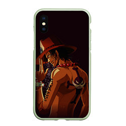 Чехол iPhone XS Max матовый One Piece Портгас Д Эйс, цвет: 3D-салатовый