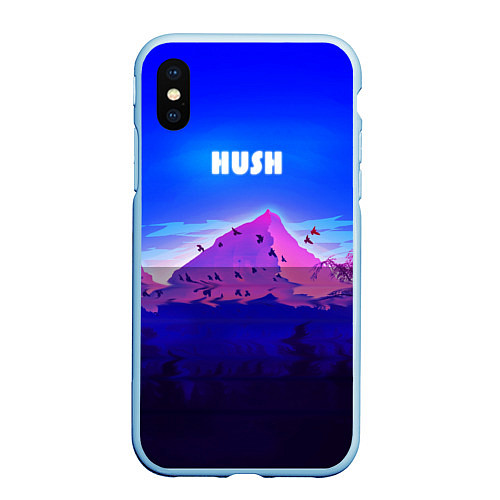 Чехол iPhone XS Max матовый HUSH / 3D-Голубой – фото 1