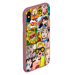 Чехол iPhone XS Max матовый Pop Art, цвет: 3D-малиновый — фото 2