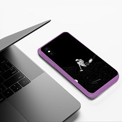 Чехол iPhone XS Max матовый Космический клининг, цвет: 3D-фиолетовый — фото 2