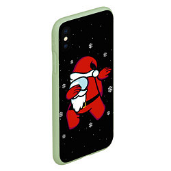 Чехол iPhone XS Max матовый Santa Claus Among Us, цвет: 3D-салатовый — фото 2