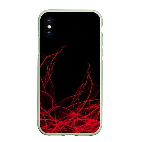 Чехол iPhone XS Max матовый Fiber / 3D-Салатовый – фото 1