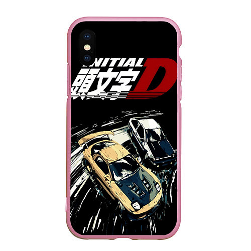 Чехол iPhone XS Max матовый Initial D Z / 3D-Розовый – фото 1