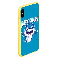 Чехол iPhone XS Max матовый Baby Shark, цвет: 3D-желтый — фото 2