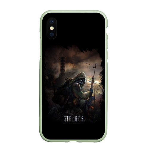 Чехол iPhone XS Max матовый S T A L K E R / 3D-Салатовый – фото 1