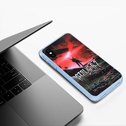 Чехол iPhone XS Max матовый Stalker 2, цвет: 3D-голубой — фото 2