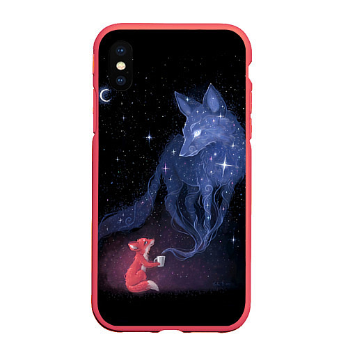 Чехол iPhone XS Max матовый Лиса и ее дух / 3D-Красный – фото 1