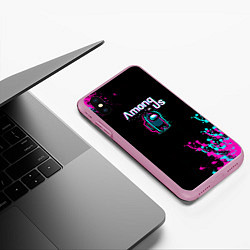 Чехол iPhone XS Max матовый Among Us, цвет: 3D-розовый — фото 2