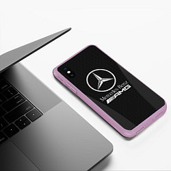 Чехол iPhone XS Max матовый MERCEDES-BENZ, цвет: 3D-сиреневый — фото 2