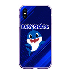 Чехол iPhone XS Max матовый BABY SHARK БЭБИ ШАРК, цвет: 3D-светло-сиреневый