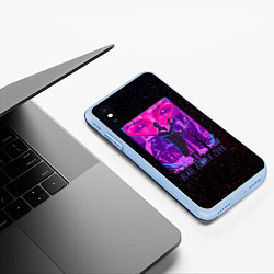 Чехол iPhone XS Max матовый Бегущий по лезвию, цвет: 3D-голубой — фото 2