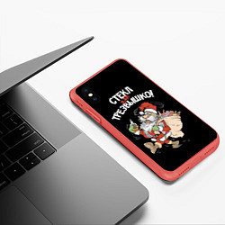 Чехол iPhone XS Max матовый Стёкл как трезвышко!, цвет: 3D-красный — фото 2