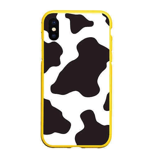 Чехол iPhone XS Max матовый Корова / 3D-Желтый – фото 1
