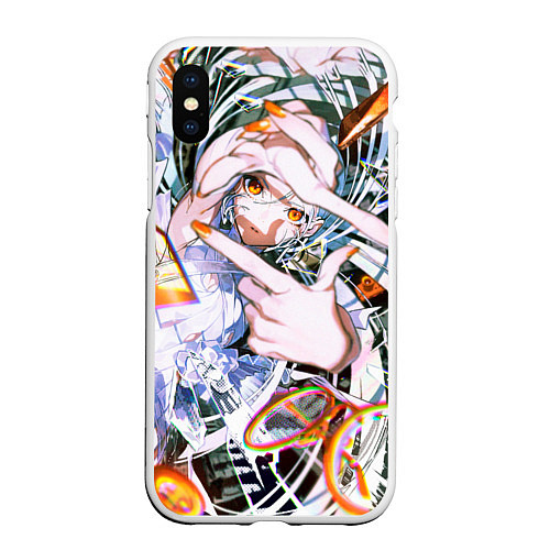 Чехол iPhone XS Max матовый Anime girl art / 3D-Белый – фото 1