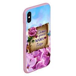 Чехол iPhone XS Max матовый Лучшая Мама, цвет: 3D-розовый — фото 2