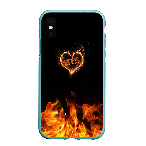 Чехол iPhone XS Max матовый BTS / 3D-Мятный – фото 1