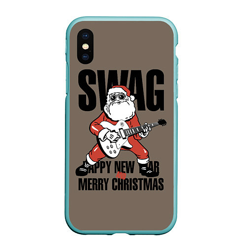 Чехол iPhone XS Max матовый SWAG / 3D-Мятный – фото 1