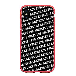 Чехол iPhone XS Max матовый Лос-Анджелес Лейкерс, цвет: 3D-красный