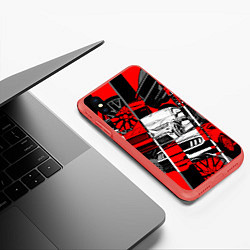 Чехол iPhone XS Max матовый Автомобили, цвет: 3D-красный — фото 2