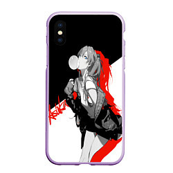 Чехол iPhone XS Max матовый Asuka Langley Evangelion, цвет: 3D-сиреневый