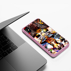Чехол iPhone XS Max матовый Моя геройская академия, цвет: 3D-розовый — фото 2