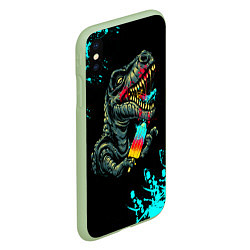 Чехол iPhone XS Max матовый Godzilla, цвет: 3D-салатовый — фото 2