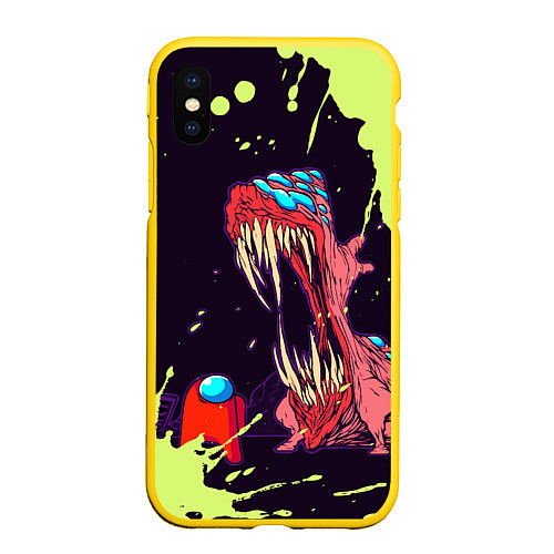 Чехол iPhone XS Max матовый AMONG US - MONSTER / 3D-Желтый – фото 1