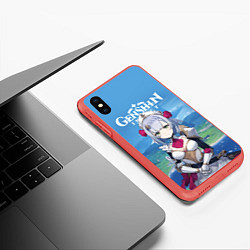 Чехол iPhone XS Max матовый Genshin Impact, цвет: 3D-красный — фото 2